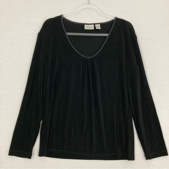 Chico's Tops - Chico's Travelers Black Slinky Knit Stretch Comfy Top XL/3 Minimalist